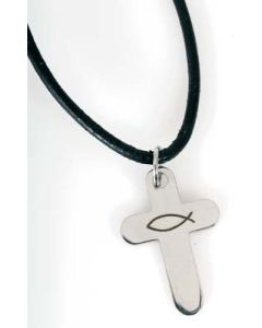 Halskette "Kreuz mit Fisch"