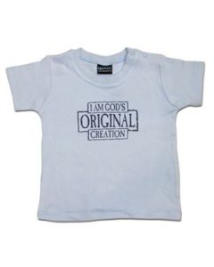 Baby-Shirt "I am God's original.." Gr 74/86 - hellblau