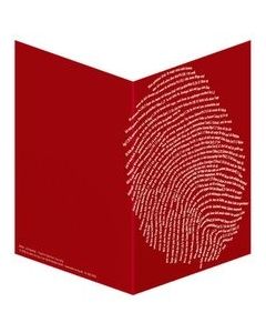 Faltkarte Einzigartig Fingerabdruck rot