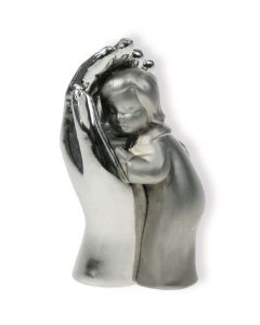 Figur "Hand mit Kind" - silber
