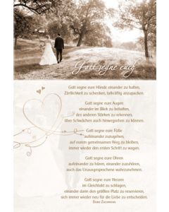 Faltkarte: Gott segne euch - Hochzeit