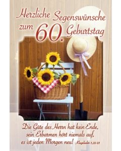 Faltkarte: Herzliche Segenswünsche zum 60. Geburtstag - Geburtstag