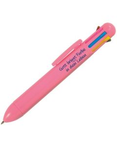 Mehrfarb-Kugelschreiber "Gott bringt Farbe in dein Leben" - pink