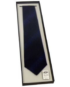 Krawatte "Fisch" - blau/Punkte