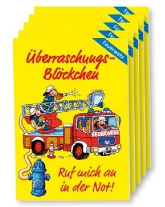 Überraschungs-Blöckchen "Feuerwehr" - 5er-Pack