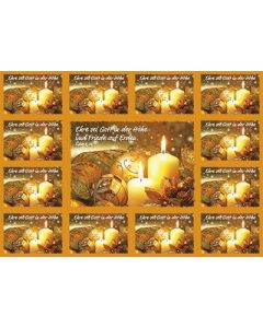 Aufkleber-Gruß-Karten: Ehre sei Gott in der Höhe - 12 Stück