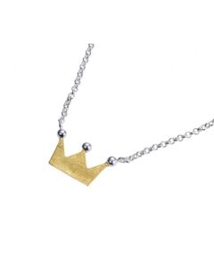 Halskette mit Anhänger Krone - goldfarben