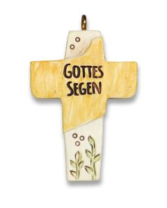 Geschenkanhänger "Kreuz" - Gottes Segen - gelb