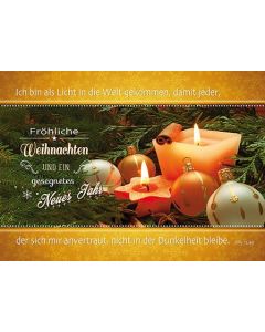 Postkarten Weihnachten/Neujahr Kerzen, 6 Stück
