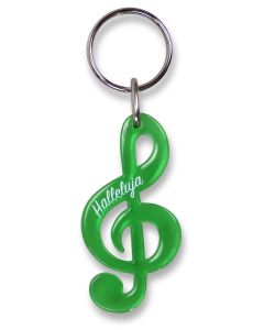 Schlüsselanhänger Notenschlüssel "Halleluja" - grün