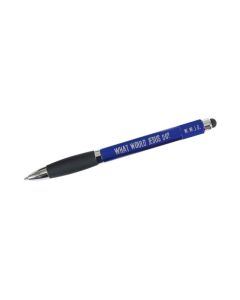 Kugelschreiber/Handyhalter "WWJD" - blau