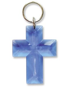 Schlüsselanhänger "Kreuz" - blau