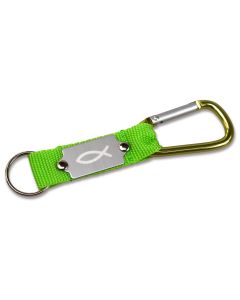 Schlüsselanhänger mit Karabinerhaken - grün