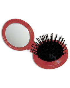 Haarbürste mit Spiegel - rot