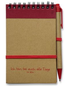 Notizbuch "Ich bin bei euch alle Tage" - rot