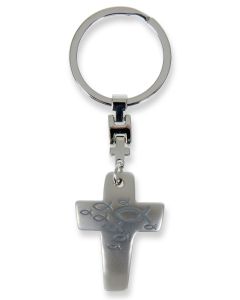 Schlüsselanhänger "Kreuz" - grau