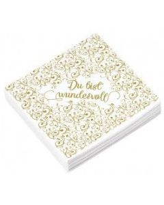Servietten "Du bist wundervoll" (Gold Edition)