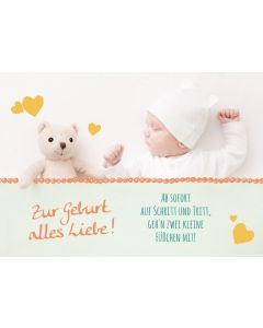 Faltkarte - Zur Geburt alles Liebe!