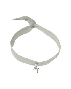 Armband Textil "Kreuz mit Perle"