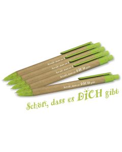 Kugelschreiber "Schön, dass es dich gibt" grün (10er Beutel)