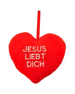 Kissen "Jesus liebt Dich" - Plüschherz
