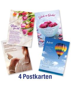 Postkartenserie: Mutmacher - gemischte Motive 4 Stk.