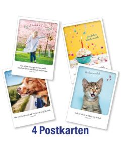 Postkartenserie: Polaroid-Stil - gemischte Motive 4 Stk.