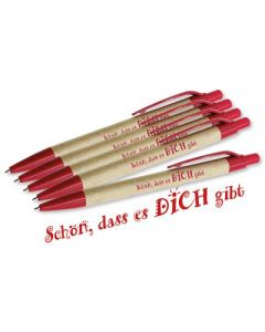 Kugelschreiber "Schön, dass es dich gibt" rot (5 Stück)