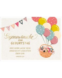 Postkartenserie "Segenswünsche zum Geburstag/Luftballons" 10 Stk.