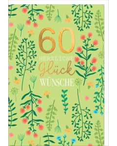 Faltkarte "60 Blüten Glückwünsche" - Geburtstag