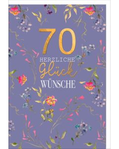 Faltkarte "70 Blüten Glückwünsche" - Geburtstag