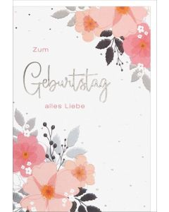 Faltkarte "Zum Geburtstag alles Liebe"