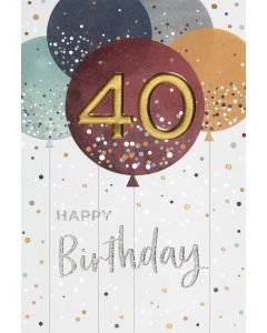Faltkarte 40 "Happy Birthday"