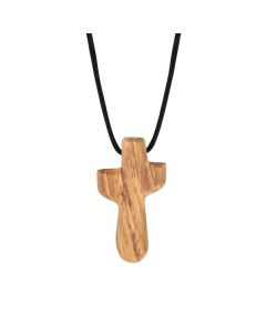 Halskette mit Kreuz aus Olivenholz