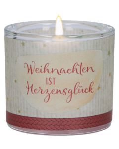 Windlicht LichtMomente "Weihnachten ist Herzensglück"