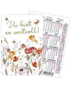 Spielkartenkalender 2026 'Du bist so wertvoll'
