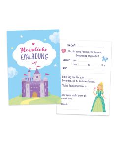 Kindergeburtstag Einladungen Prinzessin (12 Ex.)