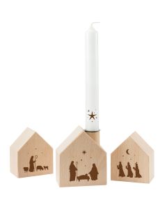 Holzhaus-Set (3-teilig) Krippenszene