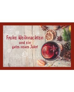 Glühweinkarte 'Frohe Weihnachten und ein gutes neues Jahr!'