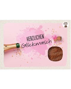 Schokokarte 'Herzlichen Glückwunsch'