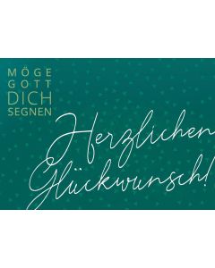 Postkarte 'Herzlichen Glückwunsch!' grün 1 Ex.