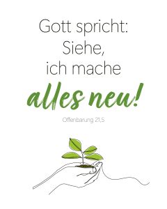 Postkarte 10 Ex. 'Gott spricht: Siehe, ich mache alles neu! Offenbarung 21,5'