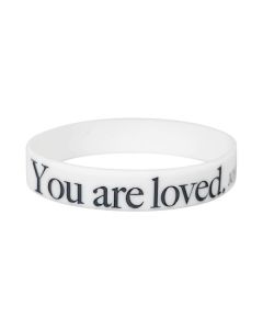 Silikonarmband 'You are loved' (weiß)