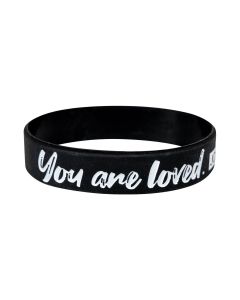 Silikonarmband 'You are loved' (schwarz)