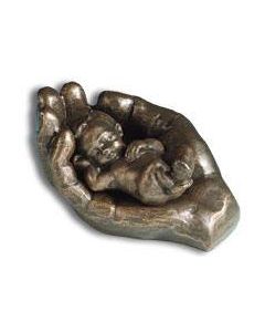 Keramikfigur "In seiner Hand" - bronzefarben
