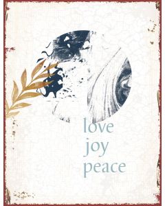 Metallschild 'love joy peace'