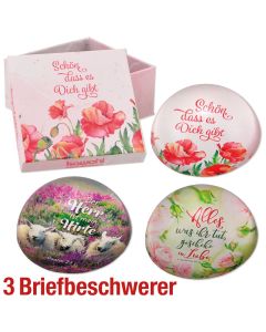 Set 'Briefbeschwerer aus Glas' 3-tlg.