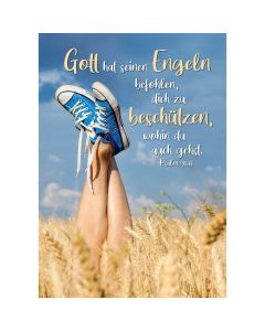 Postkarte 'Gott hat seinen Engeln befohlen' (Psalm 91,11)   4 er