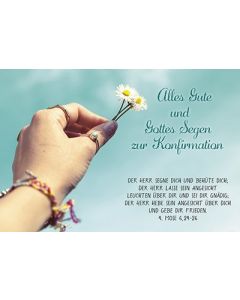 Faltkarte Konfirmation 'Alles Gute und Gottes Segen zur Konfirmation'