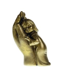 Figur 'Hand mit Kind' altgoldfarben